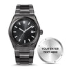 USWEL Custom Own Watch, Original Design to Put Personal Texts on Back , Custom Special Gift for Important Person - 42MM - Model CU007 -Black