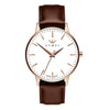 USWEL Trend Leather Watch for Men, Elegant Design with 2 Years Warranty, 100m Water Resistant - 40MM - Model U018