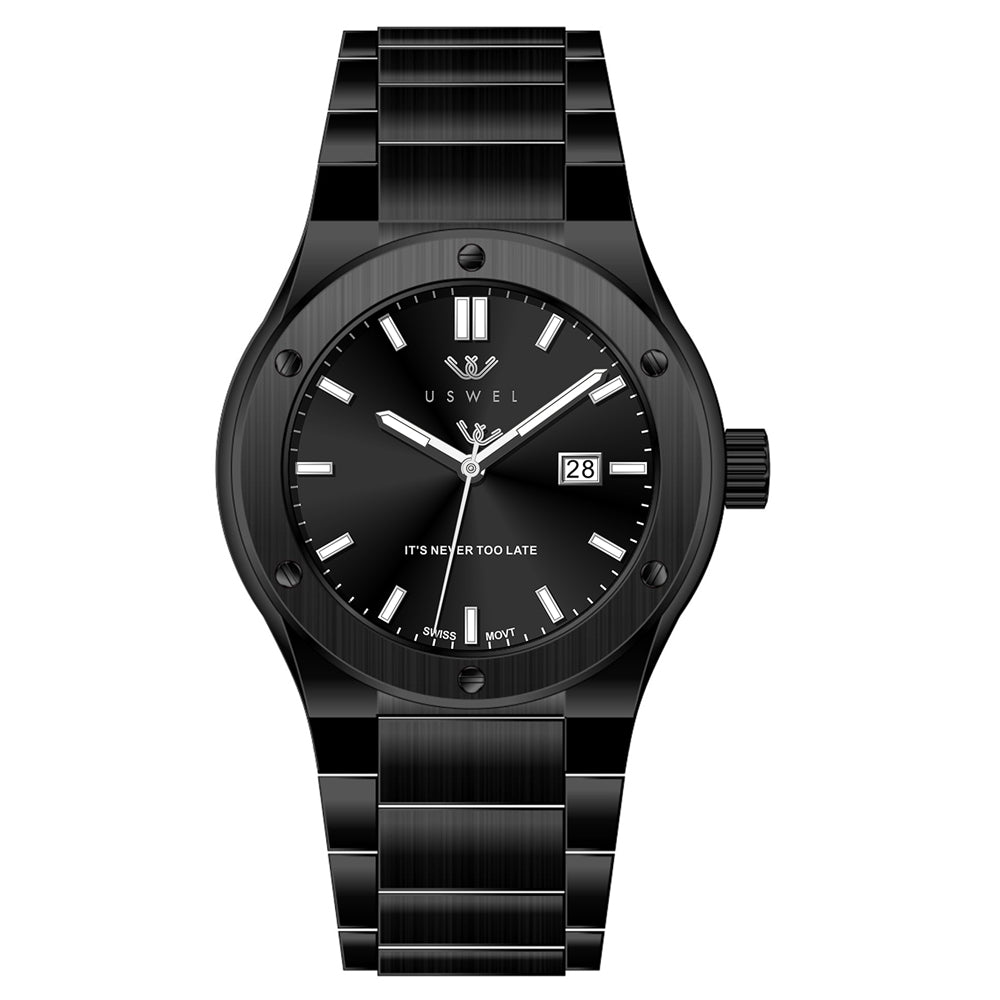 USWEL Classic Watch, Swiss Battery Movement and 100m Water Resistant - 7mm Thin Watch - 40MM - Model U006