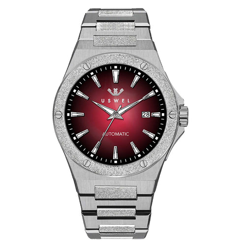 USWEL Mens Watch with Seiko Automatic Movement, Frosted Case and Fume Dial, 42MM, 100M W.R. 2 Years Warranty--U027