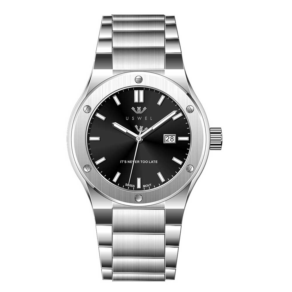 USWEL Classic Watch, Swiss Battery Movement and 100m Water Resistant - 7mm Thin Watch - 40MM - Model U006