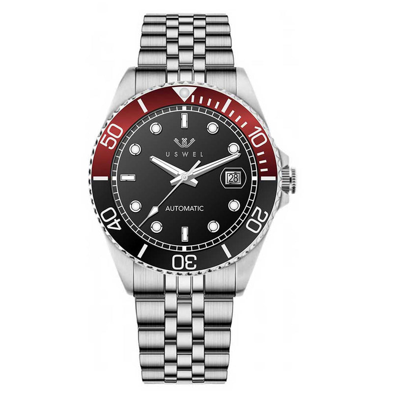 USWEL Automatic Watch for Diver with Jubliee Bracelet, 200m Water Resistant, Seiko Movement and Anti Scratch Sapphire Glass - 42MM - Model U004