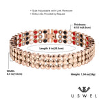USWEL Magnetic Bracelets for Women - Pure Titanium Therapy Bracelet for Women with 139pcs Minerals, Jewelry Gifts