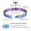 USWEL Ultra Strength Magnetic Bracelet - Lymph Detox Magnetic Bracelets for Women - Adjustable Length with Sizing Tool, Rainbow Gradient Plating Jewelry Gift