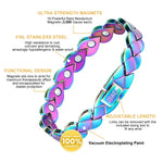 USWEL Ultra Strength Magnetic Bracelet - Lymph Detox Magnetic Bracelets for Women - Adjustable Length with Sizing Tool, Rainbow Gradient Plating Jewelry Gift